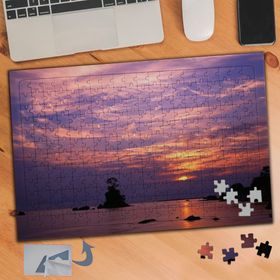 441 Pembe Gökyüzü Altında Deniz 240 Parça Puzzle Yapboz Tablo