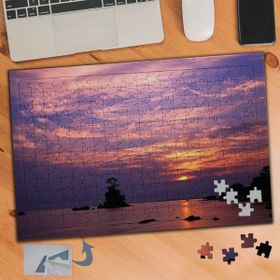 441 Pembe Gökyüzü Altında Deniz 240 Parça Puzzle Yapboz Tablo