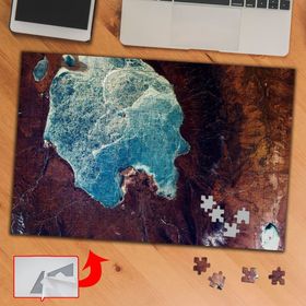 441166 Kuş Bakışı Göl Dağ Çekimi 240 Parça Puzzle Yapboz Tablo