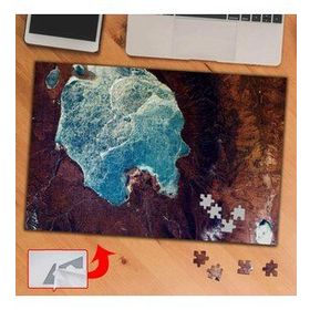 441166 Kuş Bakışı Göl Dağ Çekimi 240 Parça Puzzle Yapboz Tablo
