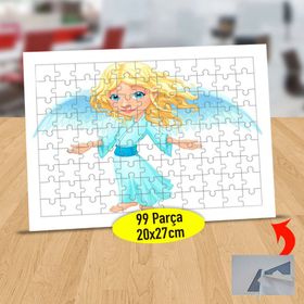 443 Sarışın Kanatlı Melek Kız 99 Parça Puzzle Yapboz Tablo