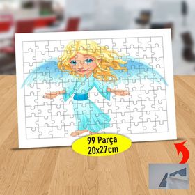 443 Sarışın Kanatlı Melek Kız 99 Parça Puzzle Yapboz Tablo