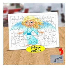 443 Sarışın Kanatlı Melek Kız 99 Parça Puzzle Yapboz Tablo