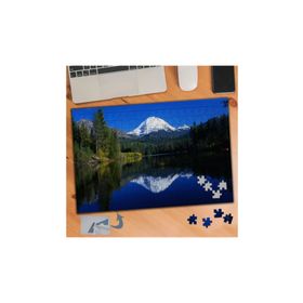 444 Ağaçlar Arasından Dağ Göl Doğa 240 Parça Puzzle Yapboz Tablo