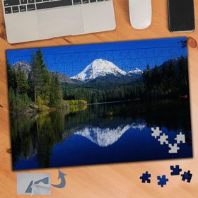 444 Ağaçlar Arasından Dağ Göl Doğa 240 Parça Puzzle Yapboz Tablo