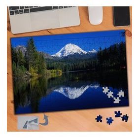 444 Ağaçlar Arasından Dağ Göl Doğa 240 Parça Puzzle Yapboz Tablo