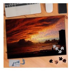 446 Kızıl Gökyüzü Altında Deniz 240 Parça Puzzle Yapboz Tablo