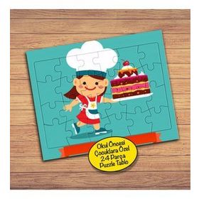 446208 Pastacı Küçük Kız 24 Parça Çocuklara Özel Yapboz Tablo