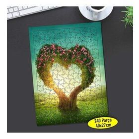 446742 Sevgi Ağacı Gün Batımı Manzarası 240 Parça Puzzle Yapboz