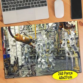 45030093 Araba Yapan Robotlar Endüstri 240 Parça Puzzle Yapboz