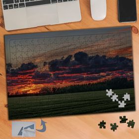 453 Kararan Havada Kırmızı Gökyüzü 240 Parça Puzzle Yapboz Tablo