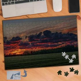 453 Kararan Havada Kırmızı Gökyüzü 240 Parça Puzzle Yapboz Tablo