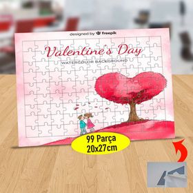45328 Sevgililer Günü Kalpli Ağaç 99 Parça Puzzle Yapboz Tablo