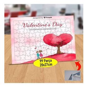 45328 Sevgililer Günü Kalpli Ağaç 99 Parça Puzzle Yapboz Tablo