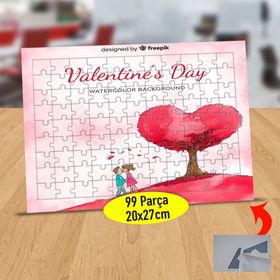 45328 Sevgililer Günü Kalpli Ağaç 99 Parça Puzzle Yapboz Tablo