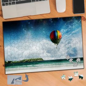 454 Deniz Üstünde Uçan Balon 240 Parça Puzzle Yapboz Tablo