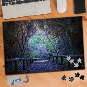 455 Tahta Çitli Ağaç Yolu Doğa 240 Parça Puzzle Yapboz Tablo