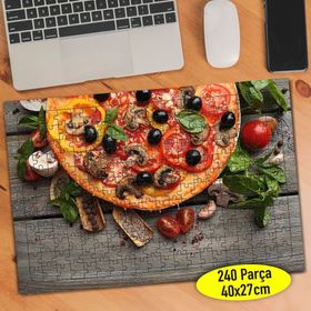 456554 Zeytin ve Mantarlı Lezzetli Pizza 240 Parça Puzzle Yapboz