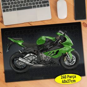 4577402 Yeşil Lüks Motorsiklet 240 Parça Puzzle Yapboz