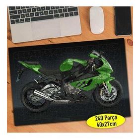 4577402 Yeşil Lüks Motorsiklet 240 Parça Puzzle Yapboz