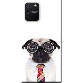 458 Samsung Galaxy S10 Lite SM-G770F Gözlüklü Pug Baskılı Silikon Kılıf