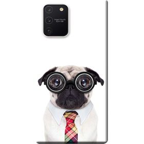 458 Samsung Galaxy S10 Lite SM-G770F Gözlüklü Pug Baskılı Silikon Kılıf