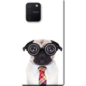 458 Samsung Galaxy S10 Lite SM-G770F Gözlüklü Pug Baskılı Silikon Kılıf