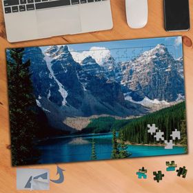 461 Karlı Dağlar Arasında Göl Doğa 240 Parça Puzzle Yapboz Tablo
