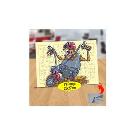 464 Motorsikletli Gözlüklü Canavar 99 Parça Puzzle Yapboz Tablo