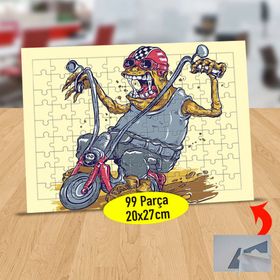 464 Motorsikletli Gözlüklü Canavar 99 Parça Puzzle Yapboz Tablo