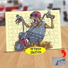 464 Motorsikletli Gözlüklü Canavar 99 Parça Puzzle Yapboz Tablo