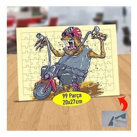 464 Motorsikletli Gözlüklü Canavar 99 Parça Puzzle Yapboz Tablo