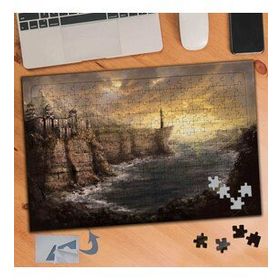 464 Virane Kayalıklar Deniz Çizimi 240 Parça Puzzle Yapboz Tablo