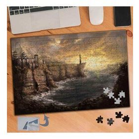 464 Virane Kayalıklar Deniz Çizimi 240 Parça Puzzle Yapboz Tablo