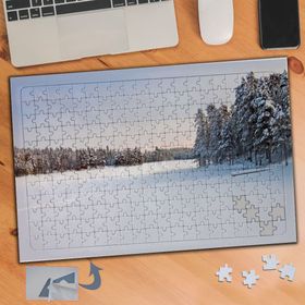 467 Karlı Arazi Ağaçlar Doğa 240 Parça Puzzle Yapboz Tablo