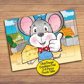46704 Peyniri Seven Fare Çocuklara Özel Puzzle Yapboz Tablo