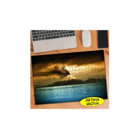 468 Bulutlu Gökyüzü Dağ ve Deniz Manzara 240 Parça Puzzle Yapboz