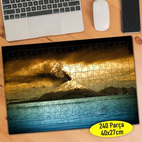 468 Bulutlu Gökyüzü Dağ ve Deniz Manzara 240 Parça Puzzle Yapboz
