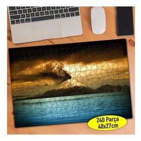 468 Bulutlu Gökyüzü Dağ ve Deniz Manzara 240 Parça Puzzle Yapboz