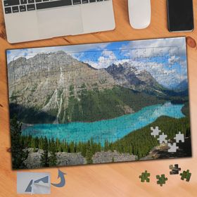 472 Dağlar Berrak Göl Manzara 240 Parça Puzzle Yapboz Tablo