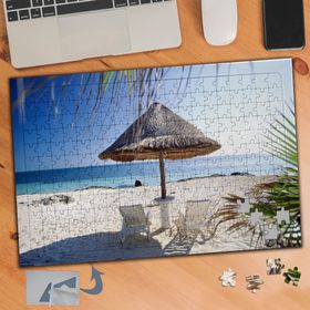 473 Şezlong Şemsiye Sahil Deniz 240 Parça Puzzle Yapboz Tablo