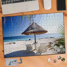 473 Şezlong Şemsiye Sahil Deniz 240 Parça Puzzle Yapboz Tablo