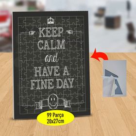 47492352 Keep Calm Fine Day Yazılı 99 Parça Puzzle Yapboz Tablo