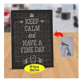 47492352 Keep Calm Fine Day Yazılı 99 Parça Puzzle Yapboz Tablo