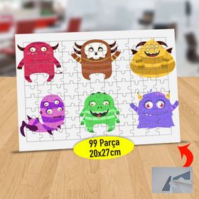 47516342 Neşeli Canavar Karakterler 99 Parça Puzzle Yapboz Tablo