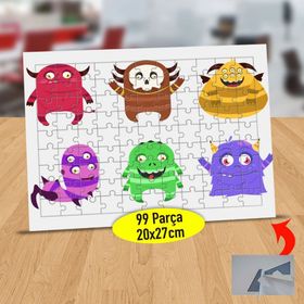 47516342 Neşeli Canavar Karakterler 99 Parça Puzzle Yapboz Tablo