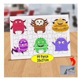 47516342 Neşeli Canavar Karakterler 99 Parça Puzzle Yapboz Tablo