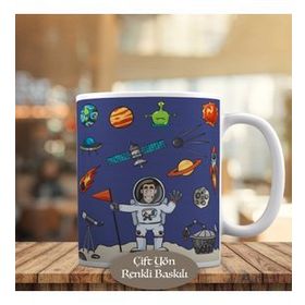 4754 Uzaydan El Sallayan Astronot Baskılı Kupa Bardak
