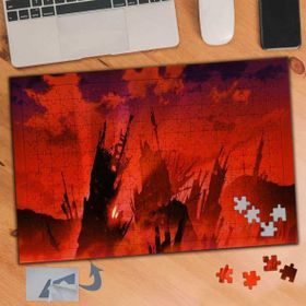 476 Kırmızı İllüstrasyon Çizim 240 Parça Puzzle Yapboz Tablo