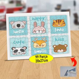 47655444 Konuşan Sevimli Hayvanlar 99 Parça Puzzle Yapboz Tablo
